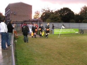 The teams emerge to a fanfare